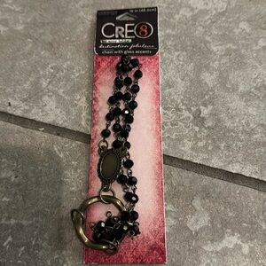 CRE 8  chain, black crystal beads
